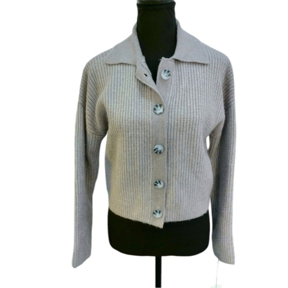 New JESSICA SIMPSON Green Cardigan Sweater Womens XS Oversized Sage